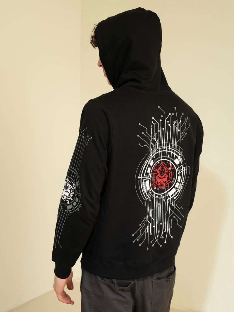 PUNK-MAX Black Hoodie Sweatshirt