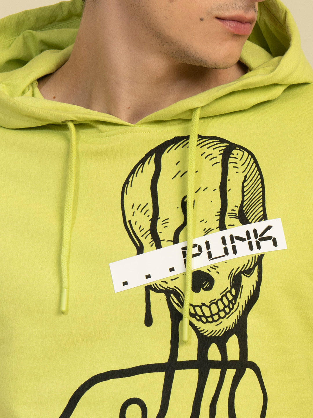 Punk Lime Colour Sweatshirt SKULL-VINES