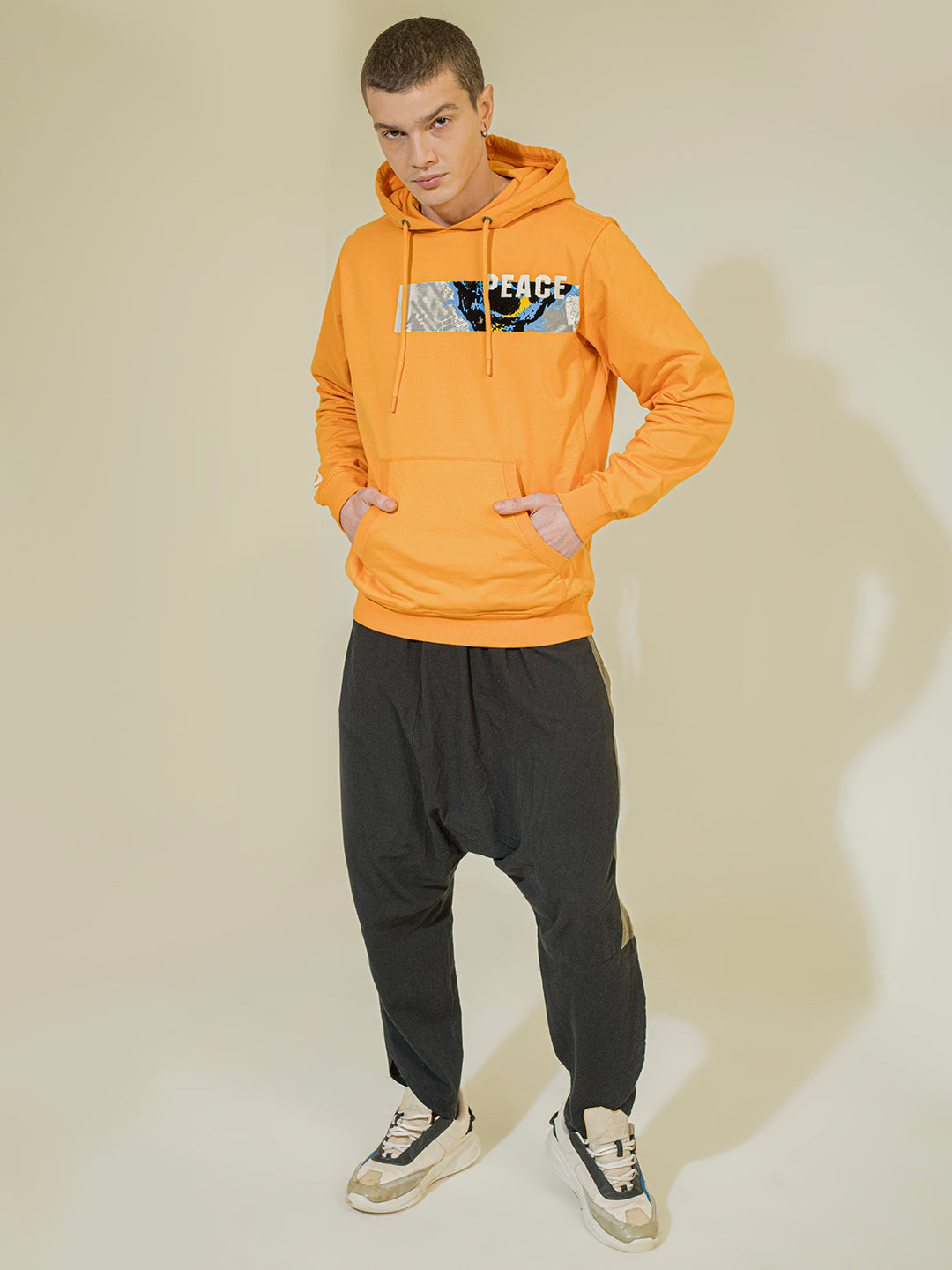 Punk HITLER-HEAD Orange Hoodie Sweatshirt