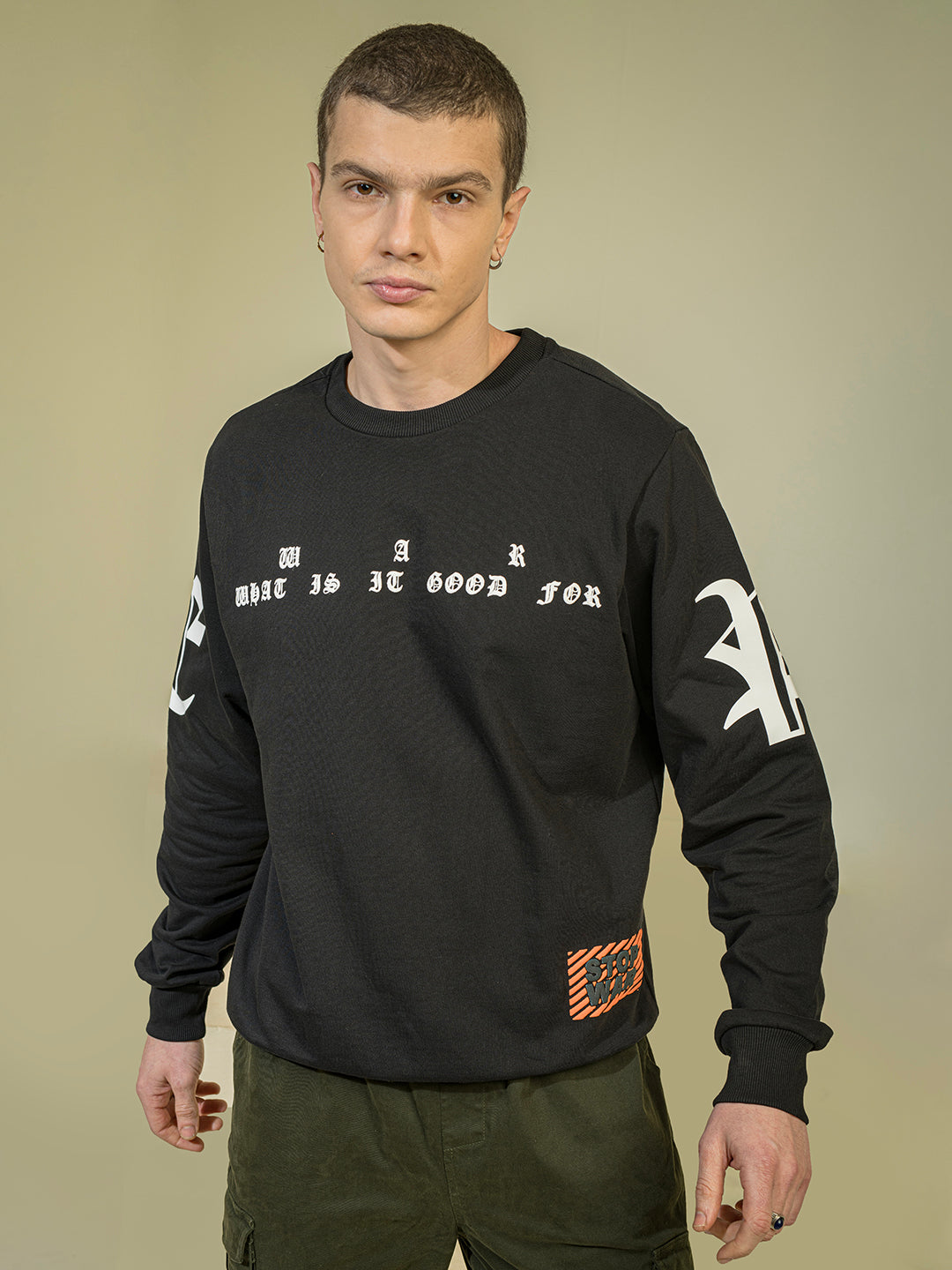 Punk STOP-WAR Black Sweatshirt