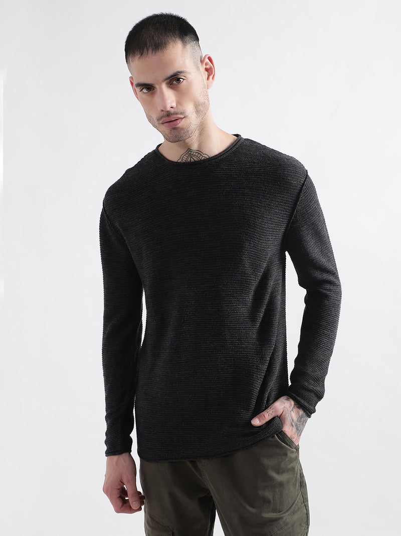 Punk Essential Round Neck Charcoal Pullover