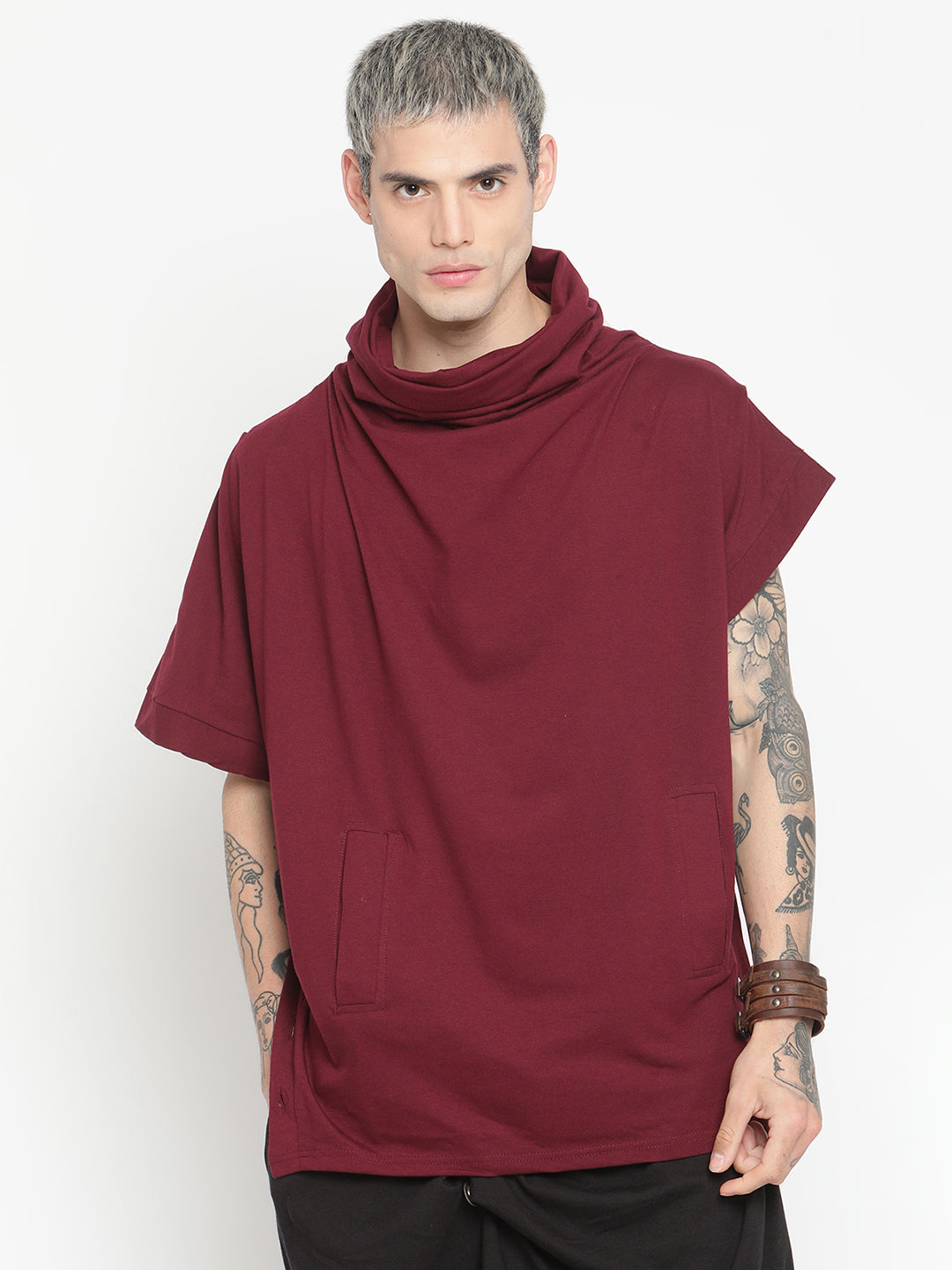 Punk Maroon GOTHIC-HOODY Tshirt