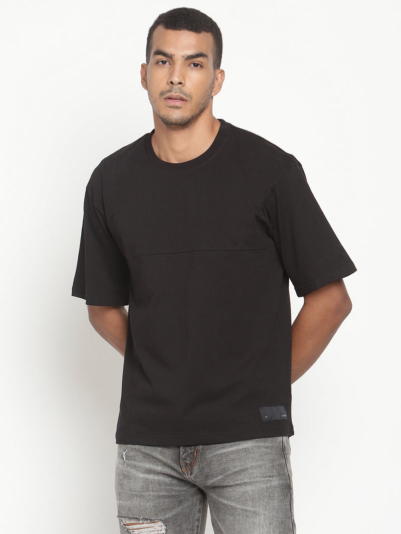 Punk BLACK-BLOCK Plain Oversized T-shirt
