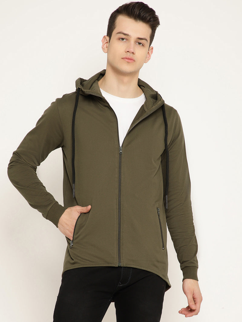 Punk PSY-ZIPPER Olive Sweatshirt