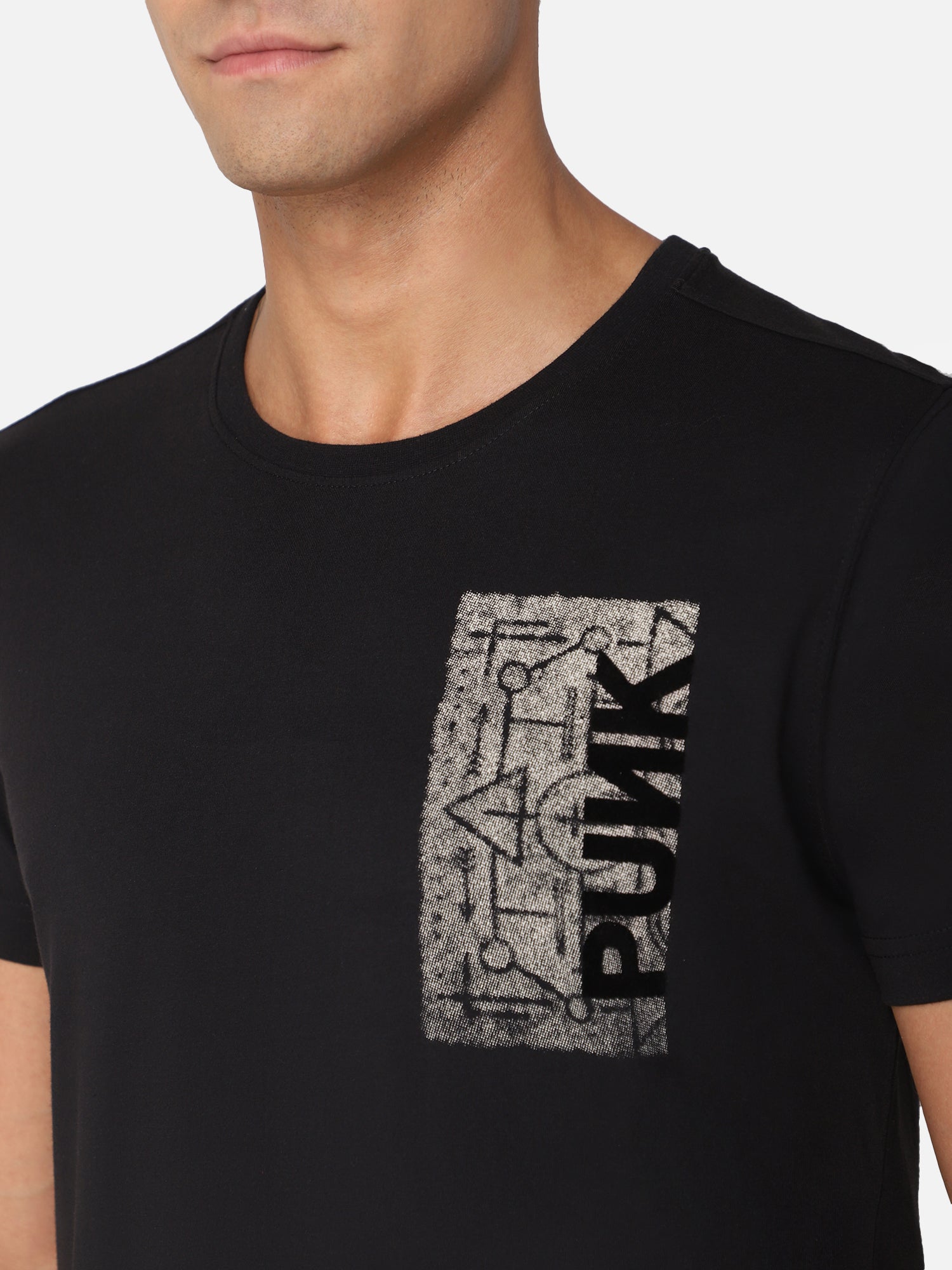 Punk NAZCA-SKULL Black T-shirt
