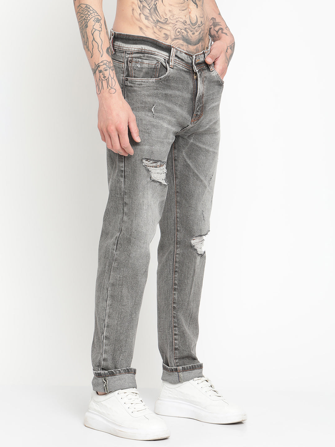 Punk Men Regular Fit Jeans