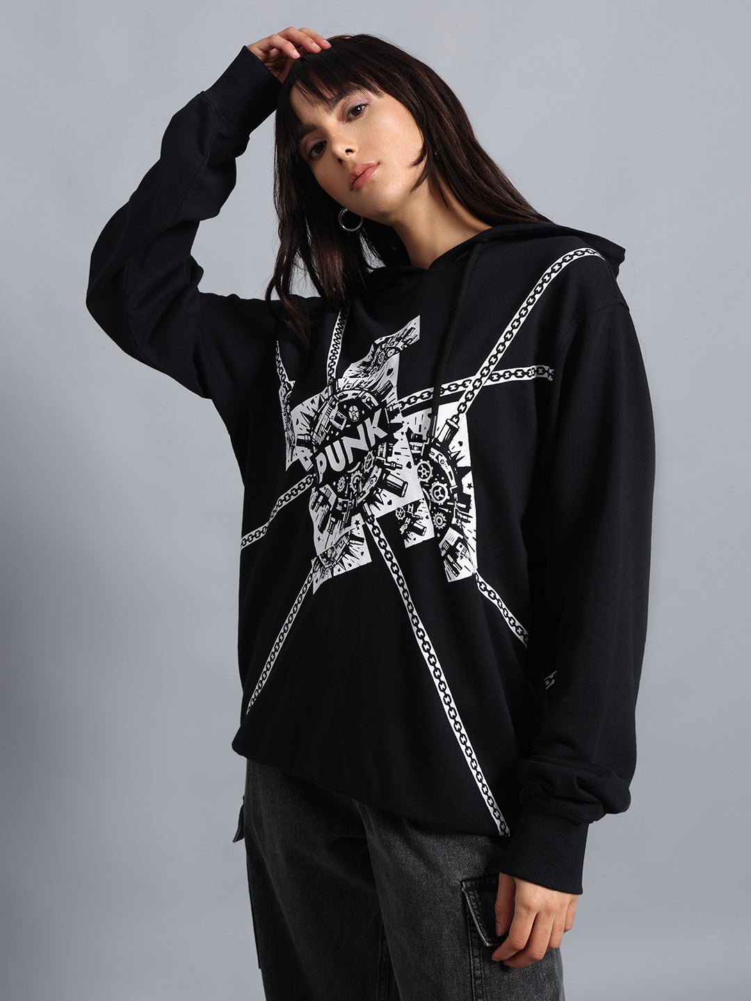 CHAINED-PUNK Black Gothic Sweatshirt | BUDDY SET