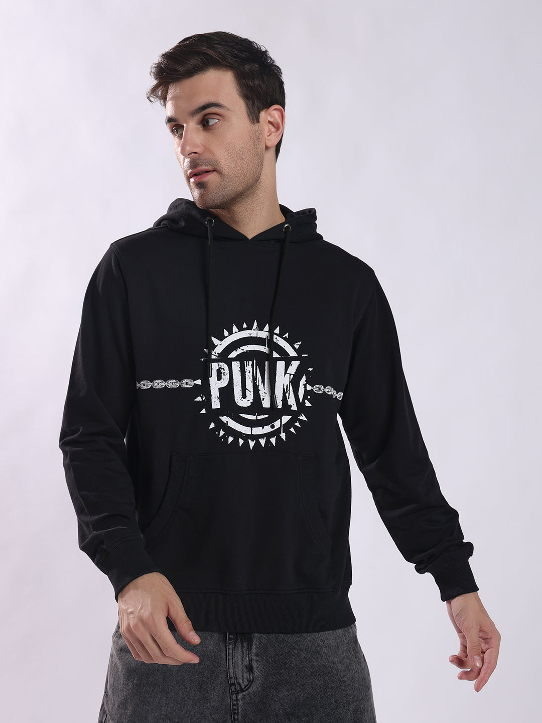 Punk Black Gothic Sweatshirt CHAINED-GUITAR