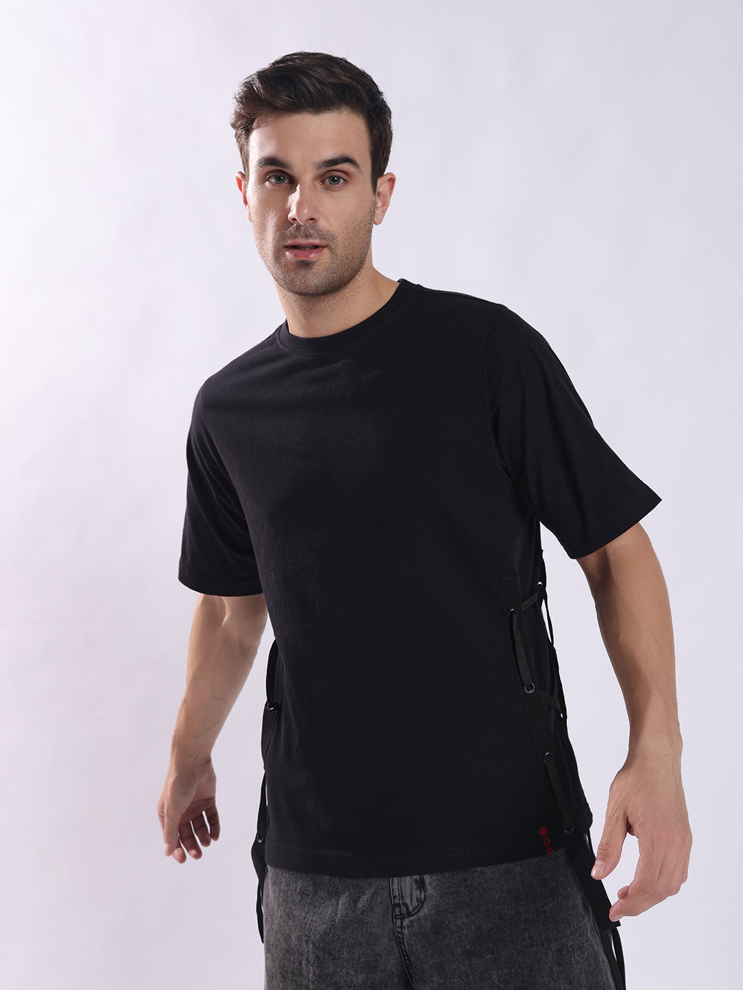 PUNK Gothic-Side-Dori Black Oversized T-Shirt