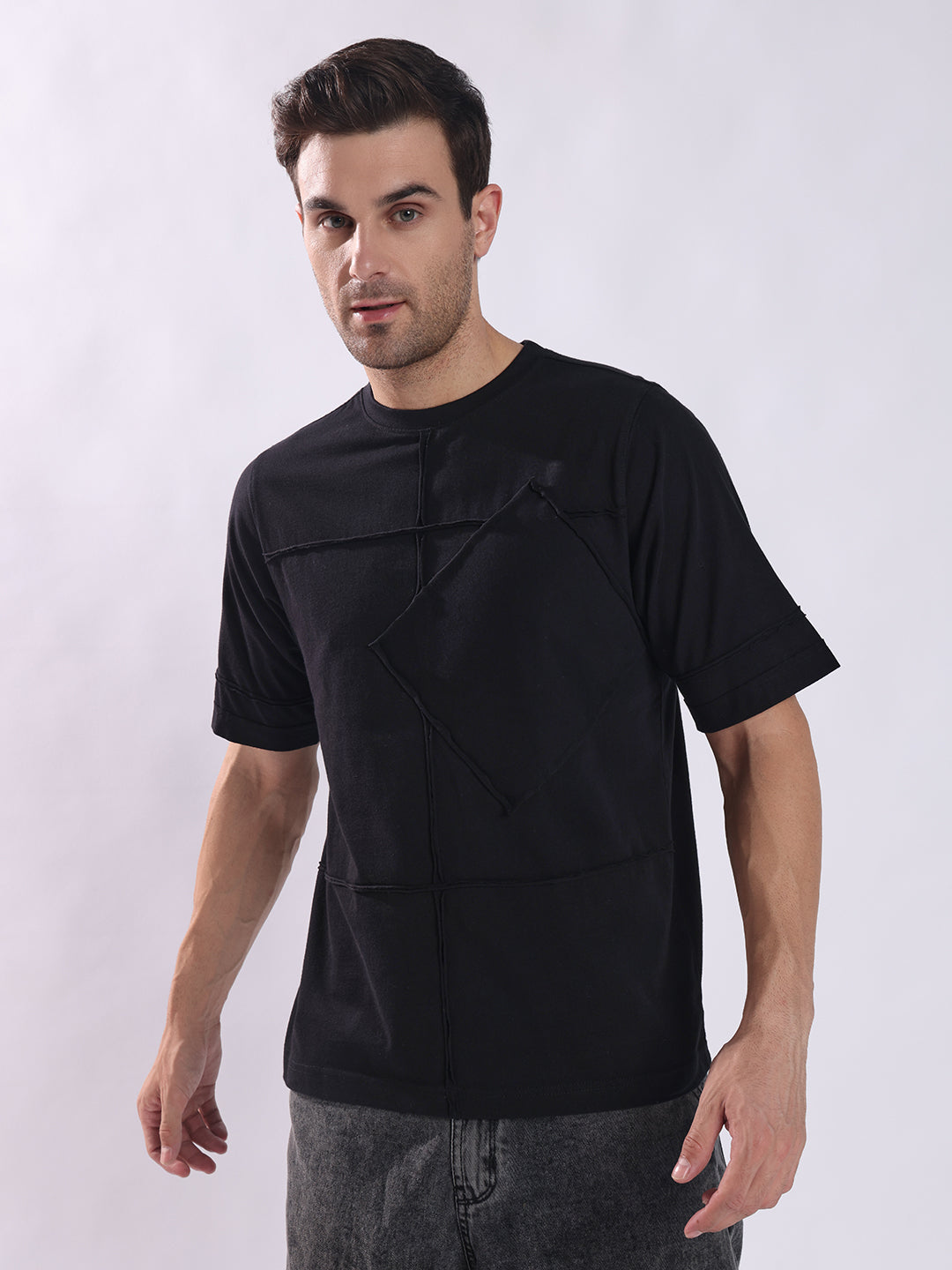 PUNK Cut & Sew Oversized T-Shirt – Black | Gothic Edge