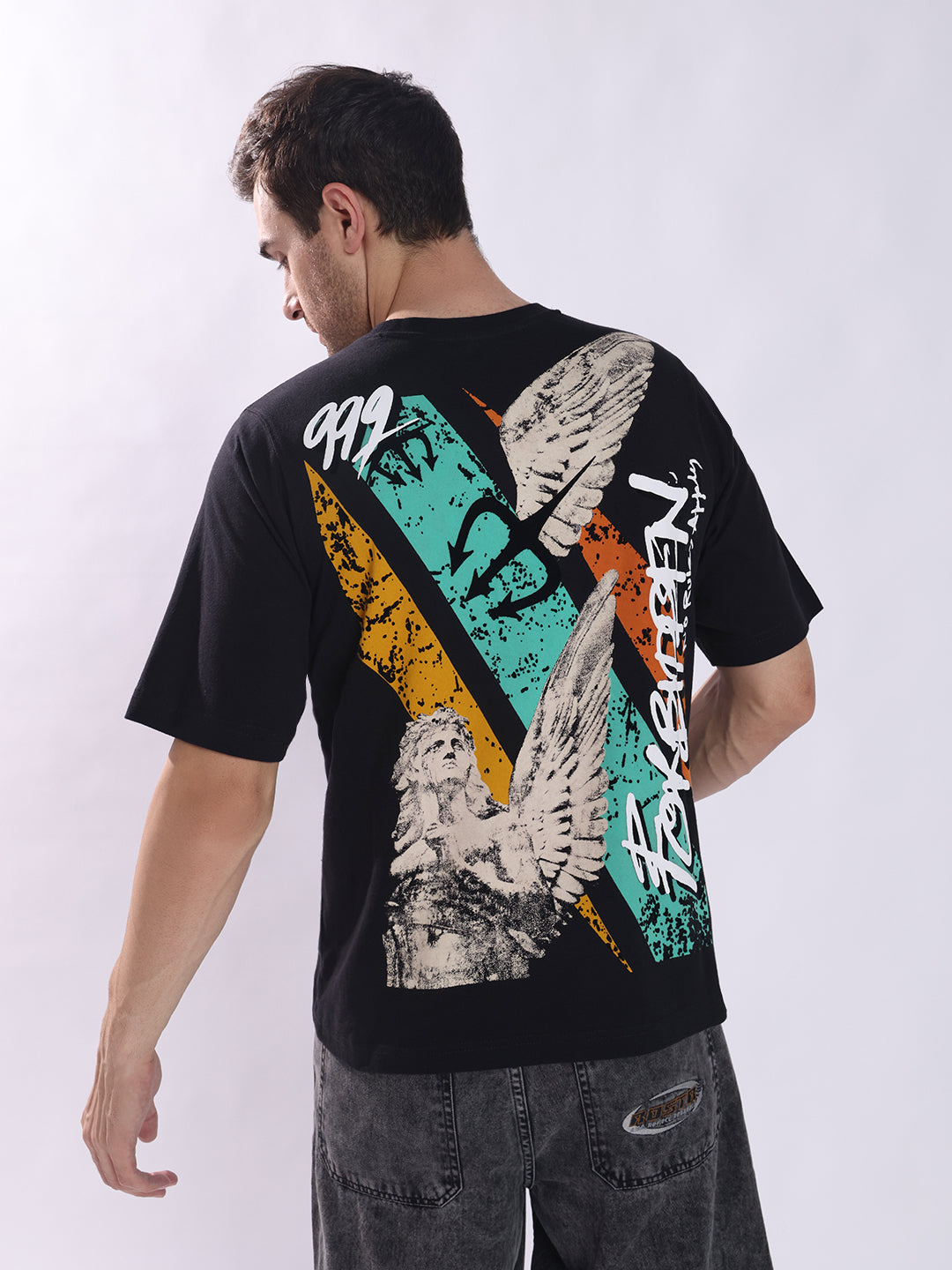 PUNK Forbidden Oversized T-Shirt for Men - Black | Edgy Streetwear