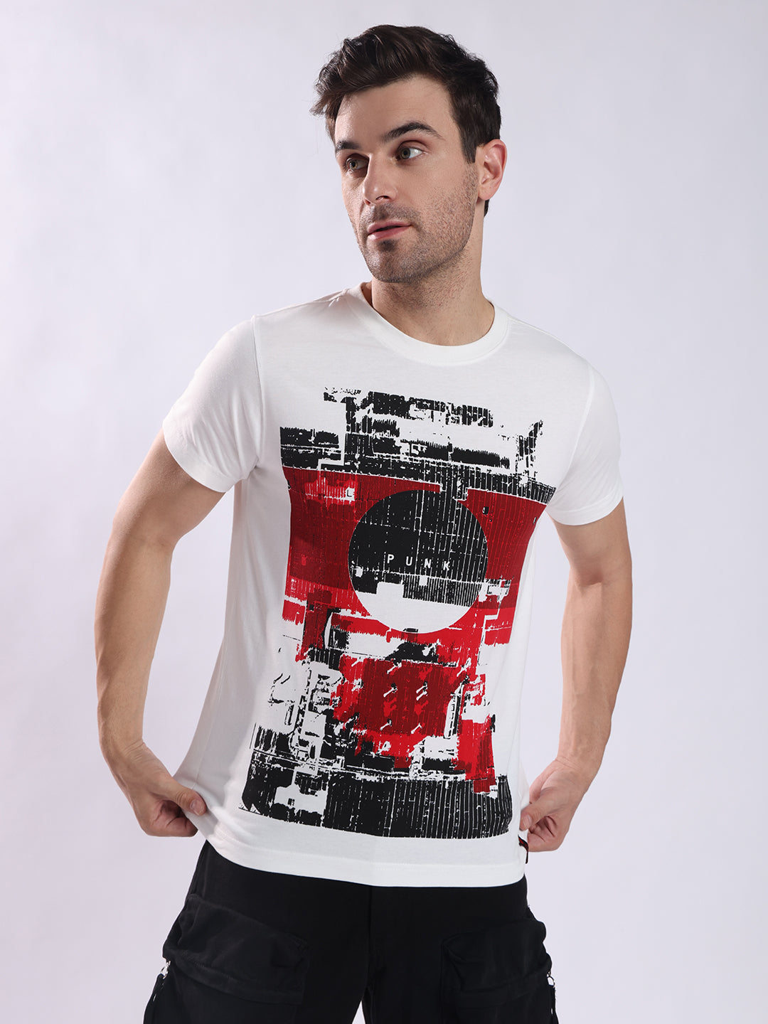 PUNK Industrial Graphic T-Shirt – White | Bold Streetwear