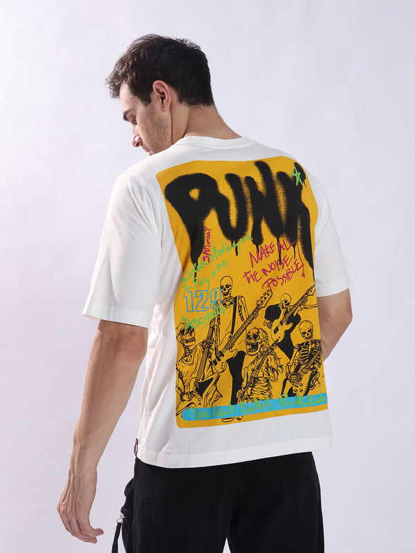 PUNKSTAR Oversized T-Shirt - White | Bold Streetwear Style | PUNK