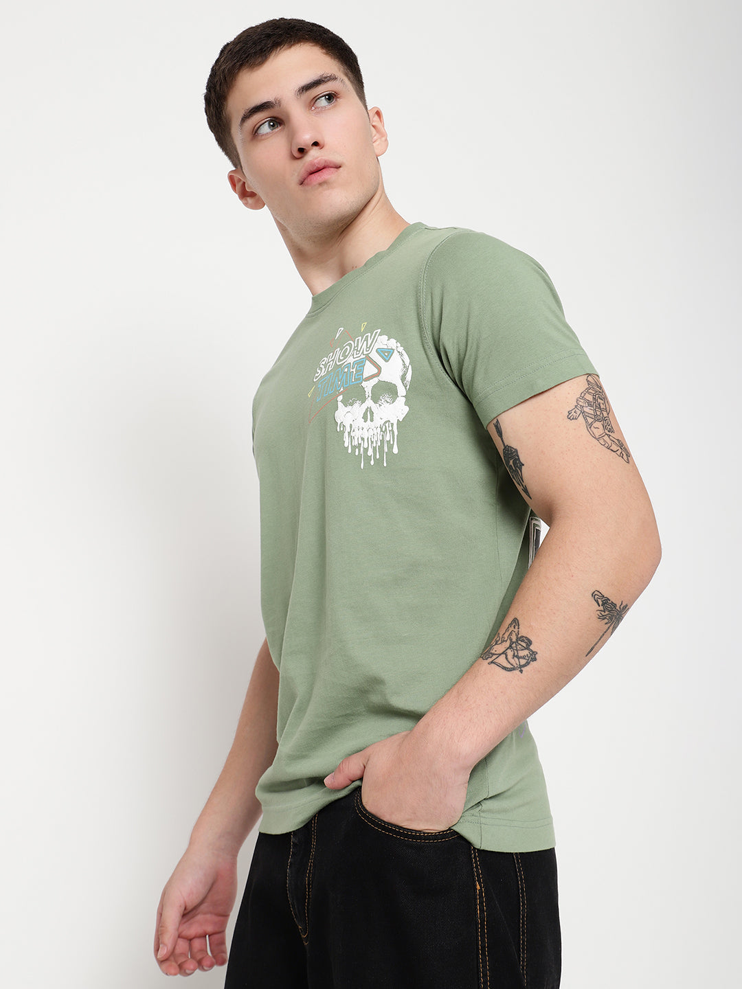 PUNK Olive CHANNEL-PUNK Regular Fit Tshirt