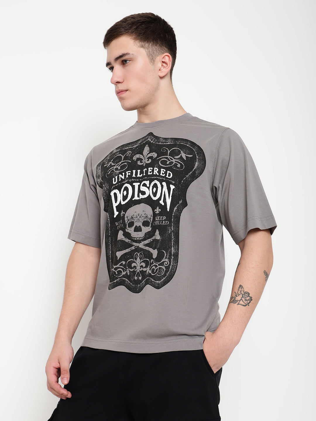 PUNK Grey POISON Oversized Tshirt