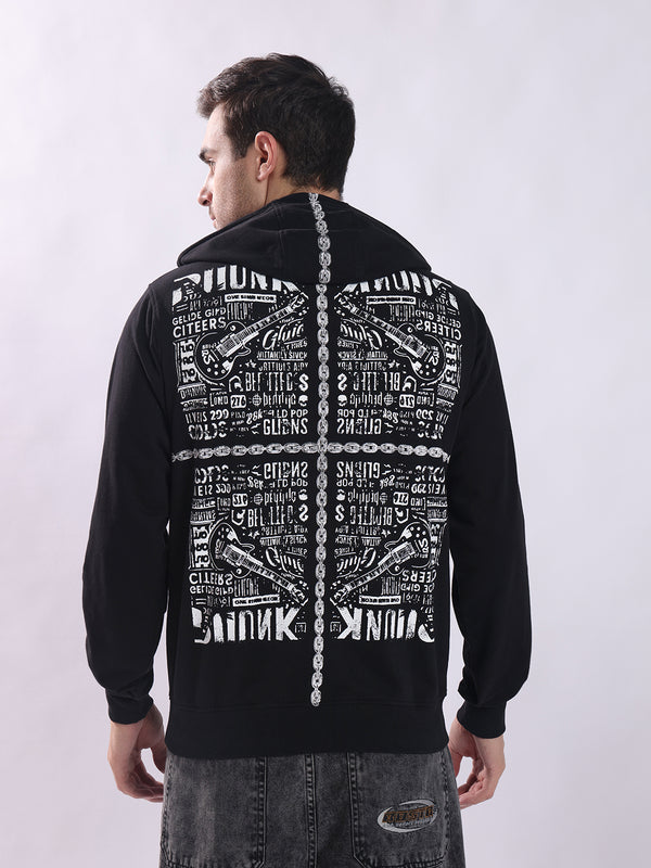 Punk Black Gothic Sweatshirt CHAINED-GUITAR