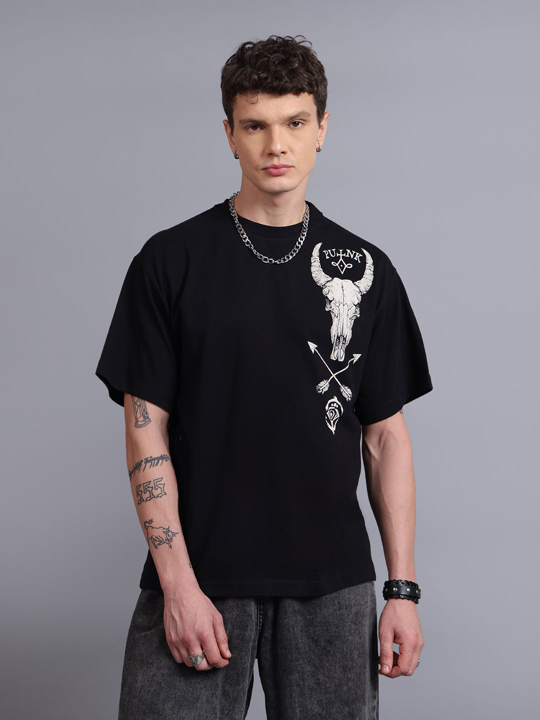 THE-PUREGOTH Oversized Black T-Shirt | Gothic Streetwear by PUNK | New In