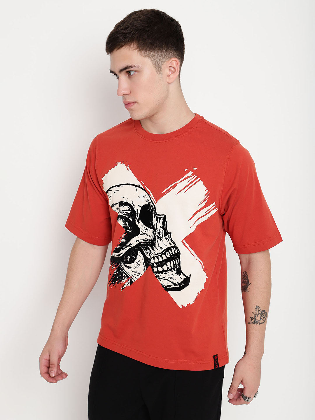 PUNK Rust CROSS-SKULL Oversized Tshirt