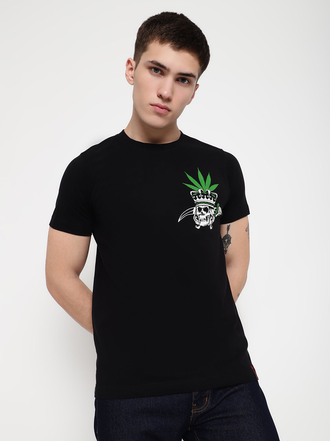 PUNK Black KING-OF-DOPELAND Regular Fit Tshirt