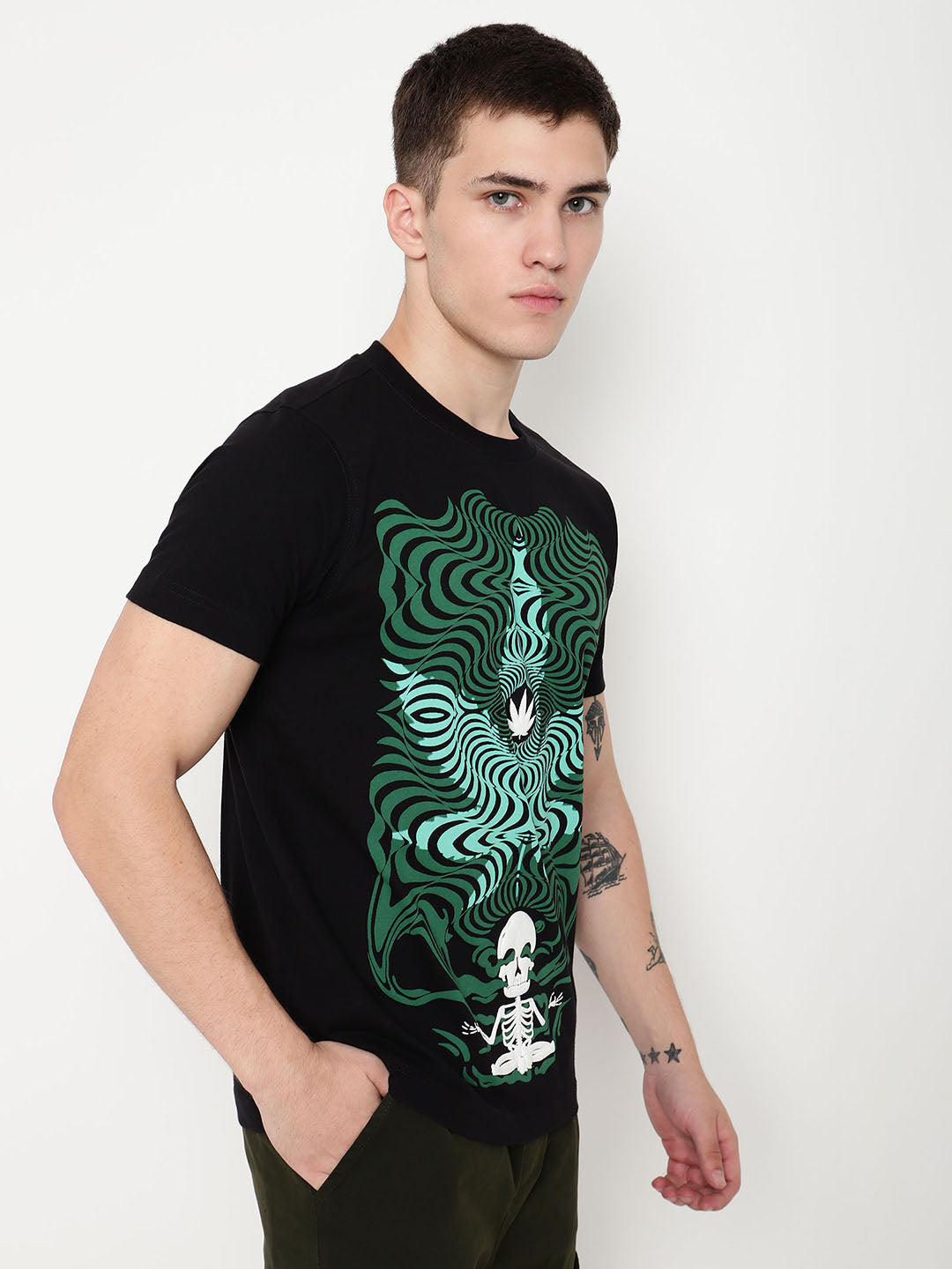 PUNK Black PSY-DOPE Regular Fit Tshirt