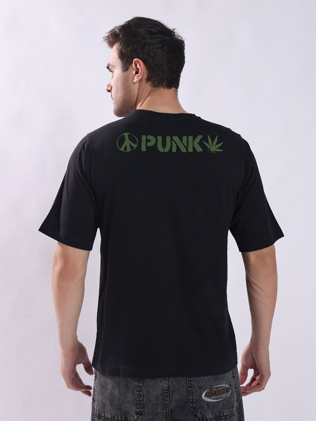 PUNK Peace Baba Oversized T-Shirt - Black