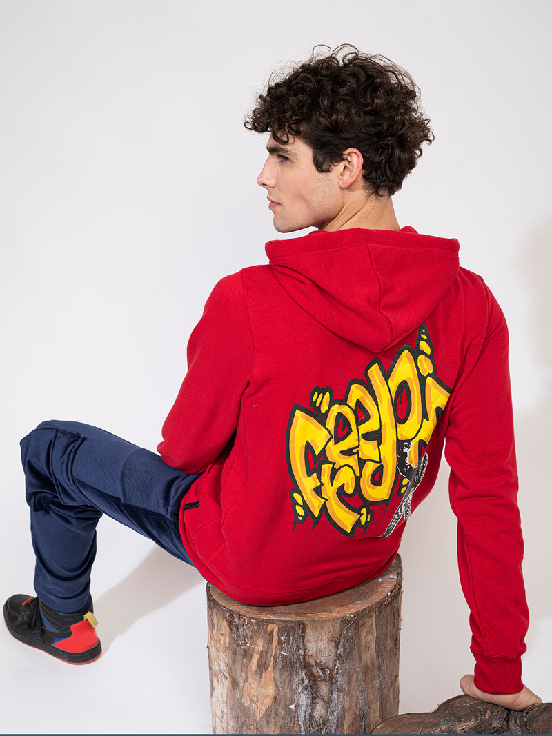 Punk FREEDOM-GRAFFITI Red Sweatshirt