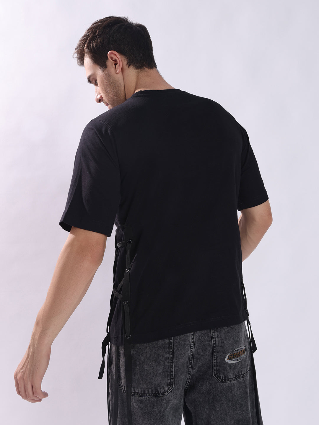 PUNK Gothic-Side-Dori Black Oversized T-Shirt