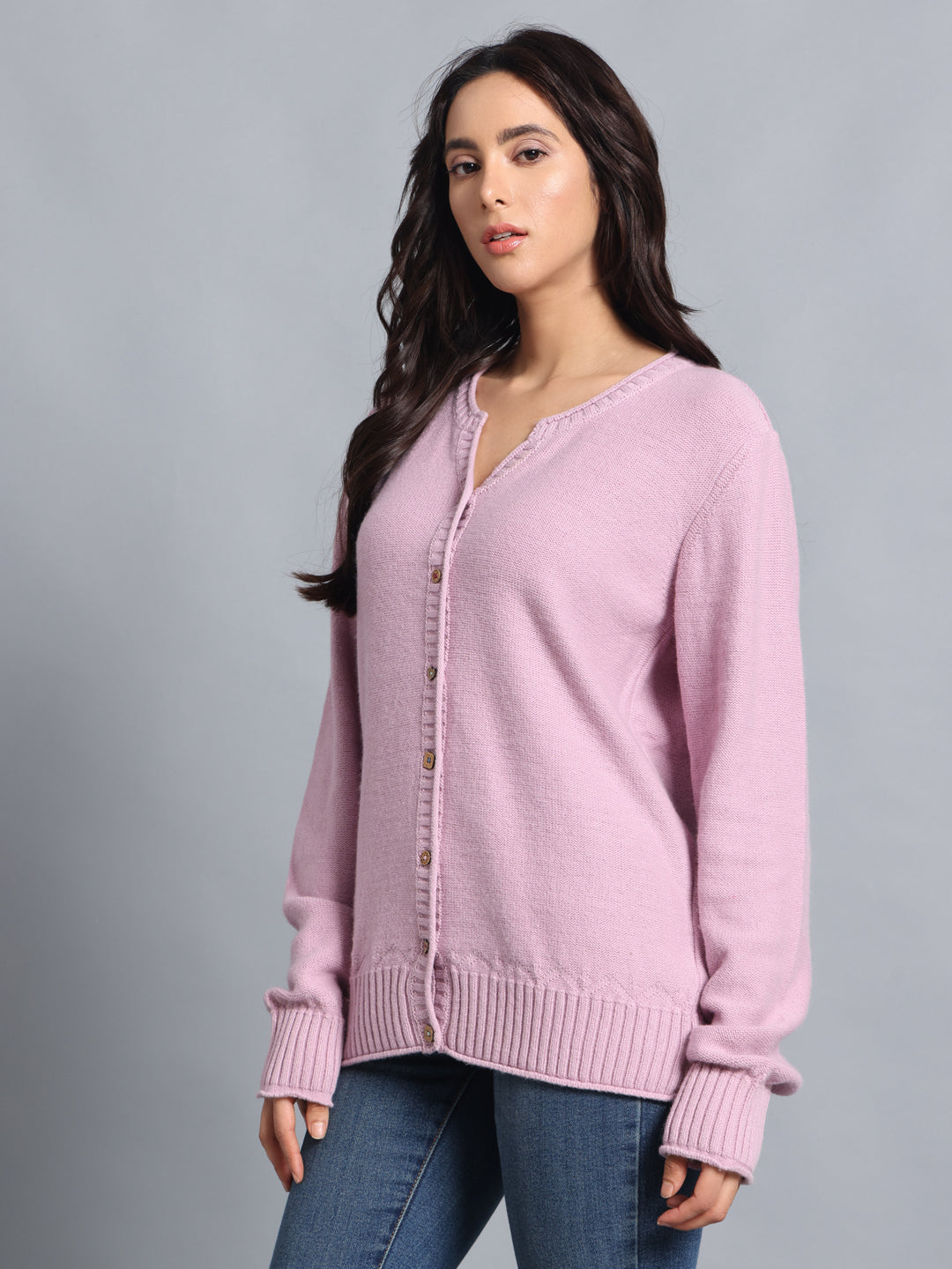 PUNK Pink Cardigan – Front-Open Winterwear