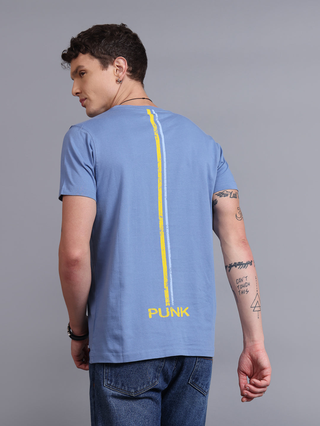 HUG Blue Printed T-Shirt | Typography Streetwear by PUNK | New In