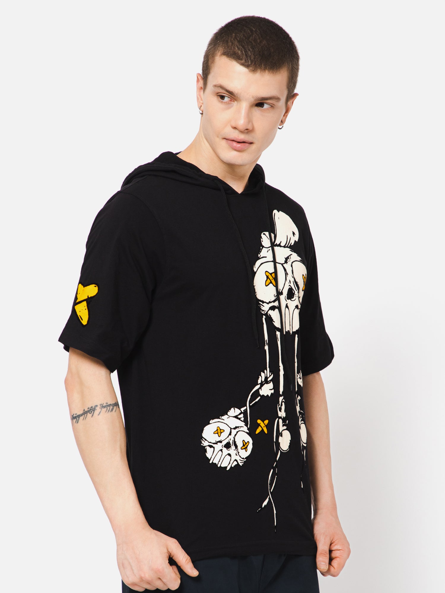 Punk PRAGUE-BALL Black Oversized Hoody Tshirt
