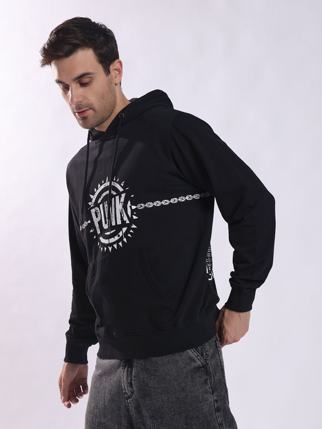 Punk Black Gothic Sweatshirt CHAINED-GUITAR