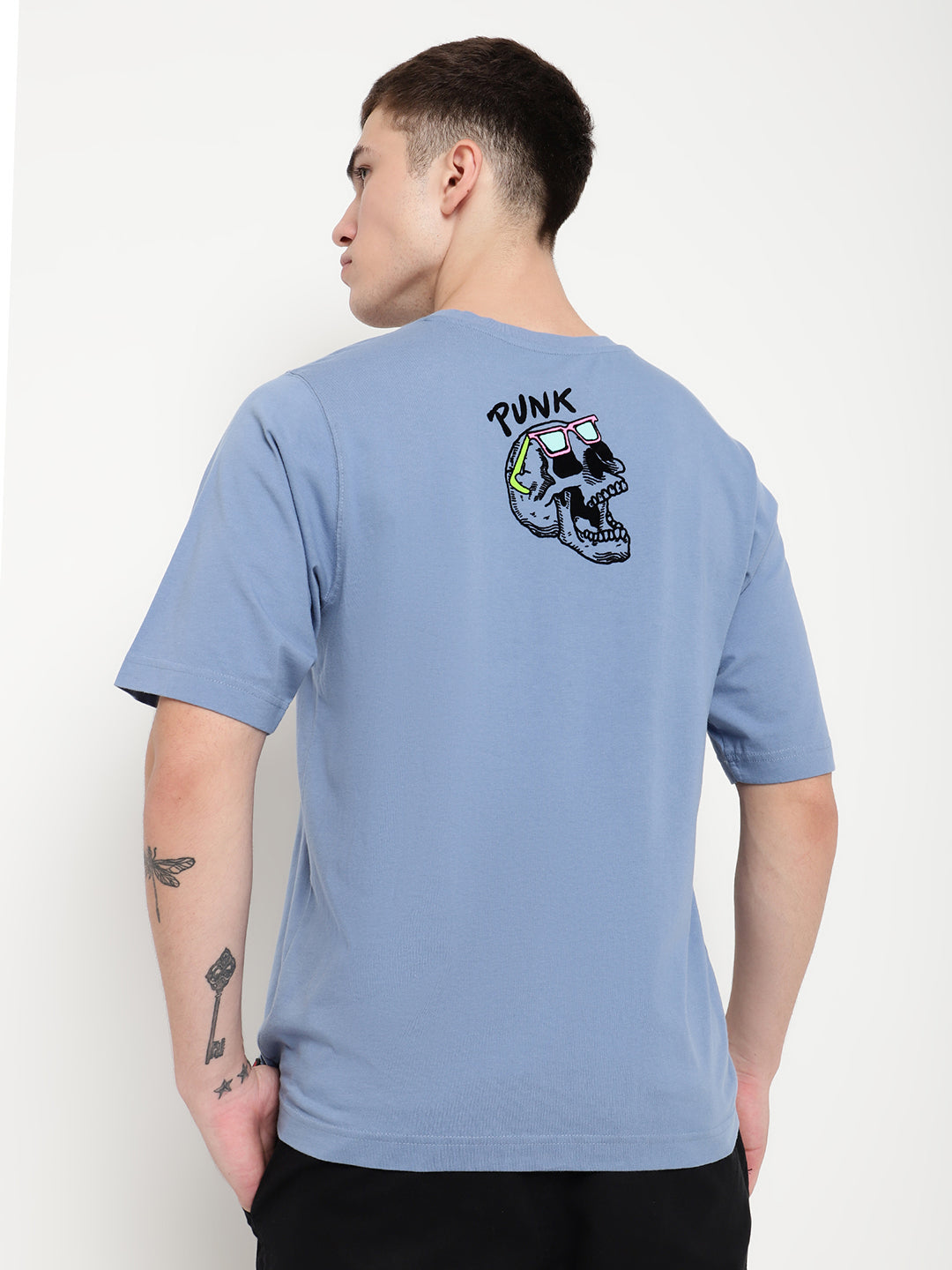 PUNK Blue SKULLS-CAN-JOKE Oversized Tshirt