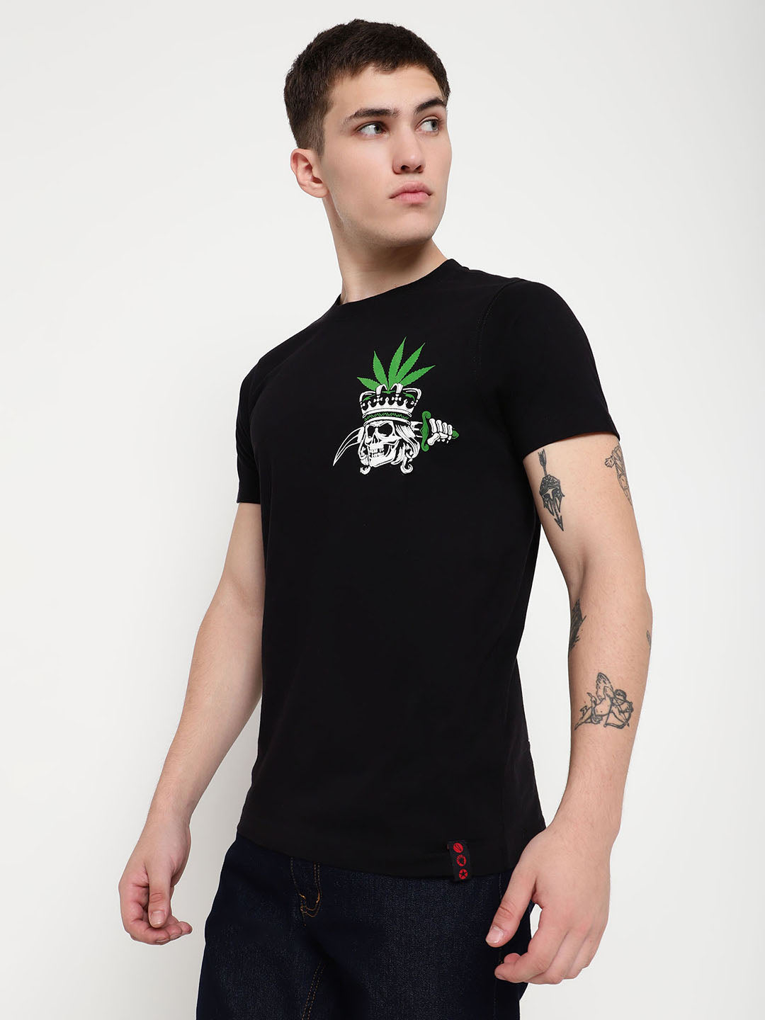 PUNK Black KING-OF-DOPELAND Regular Fit Tshirt