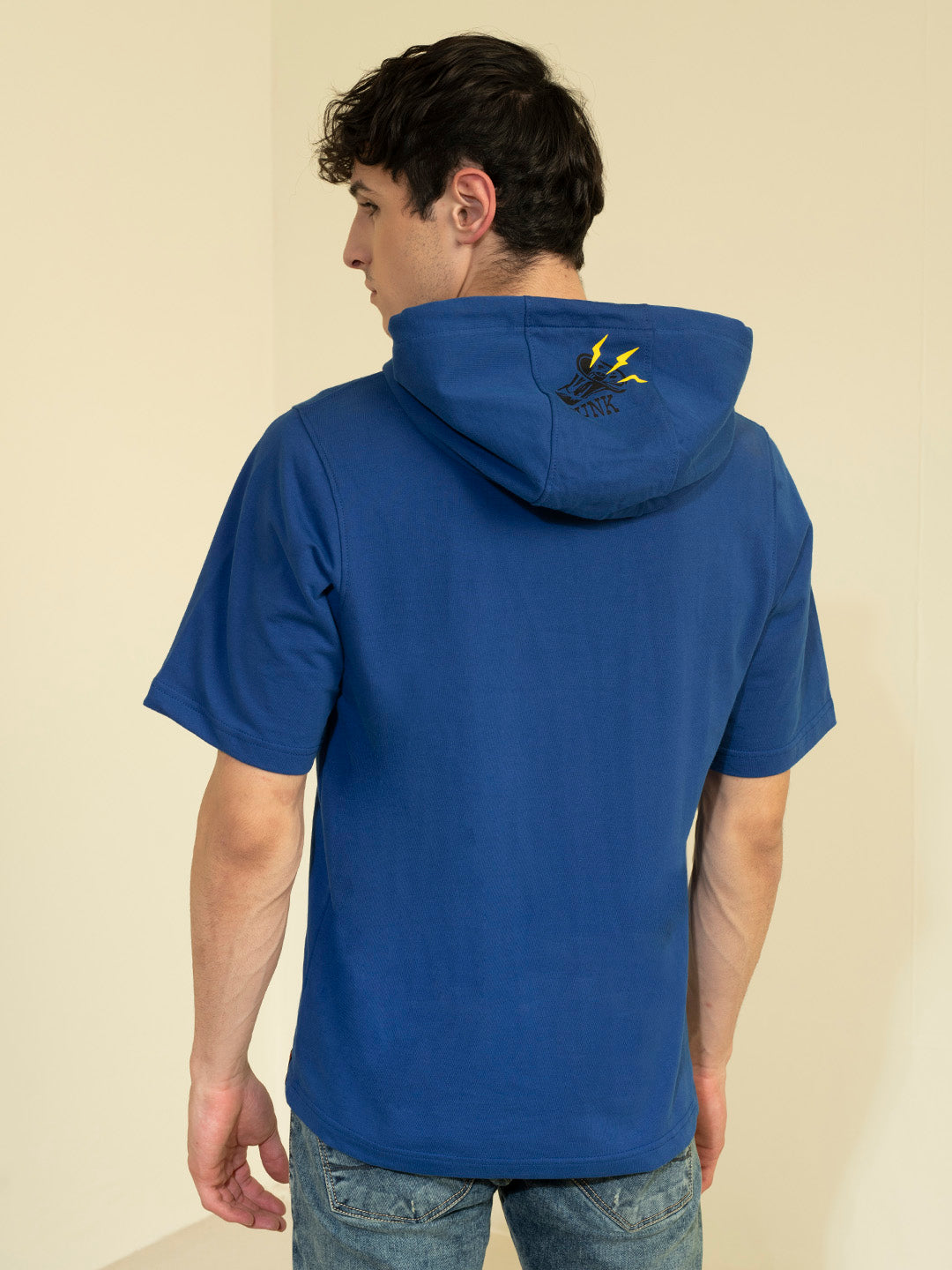 PUNK-ROCK-69 Blue Short Sleeve Sweatshirt