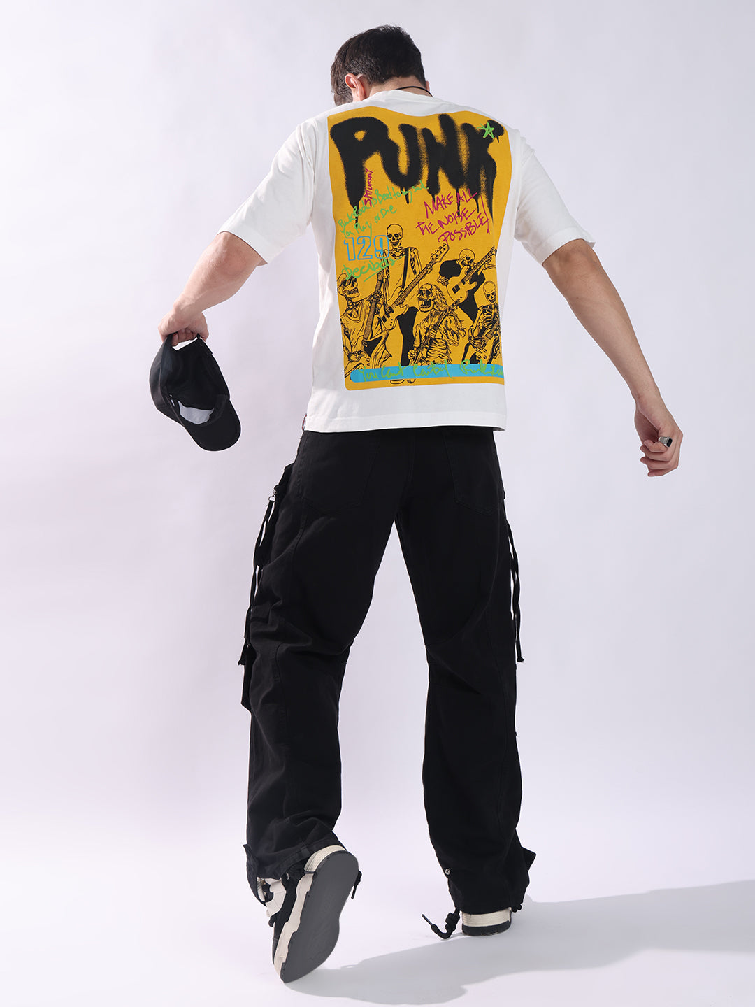 PUNKSTAR Oversized T-Shirt - White | Bold Streetwear Style | PUNK