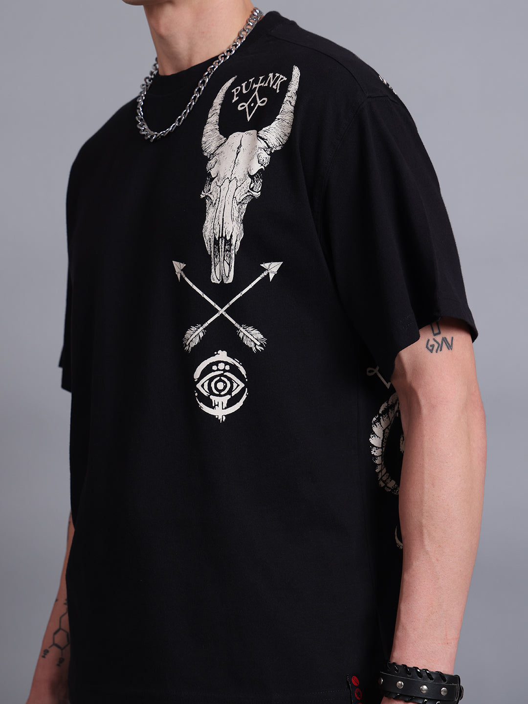 THE-PUREGOTH Oversized Black T-Shirt | Gothic Streetwear by PUNK | New In