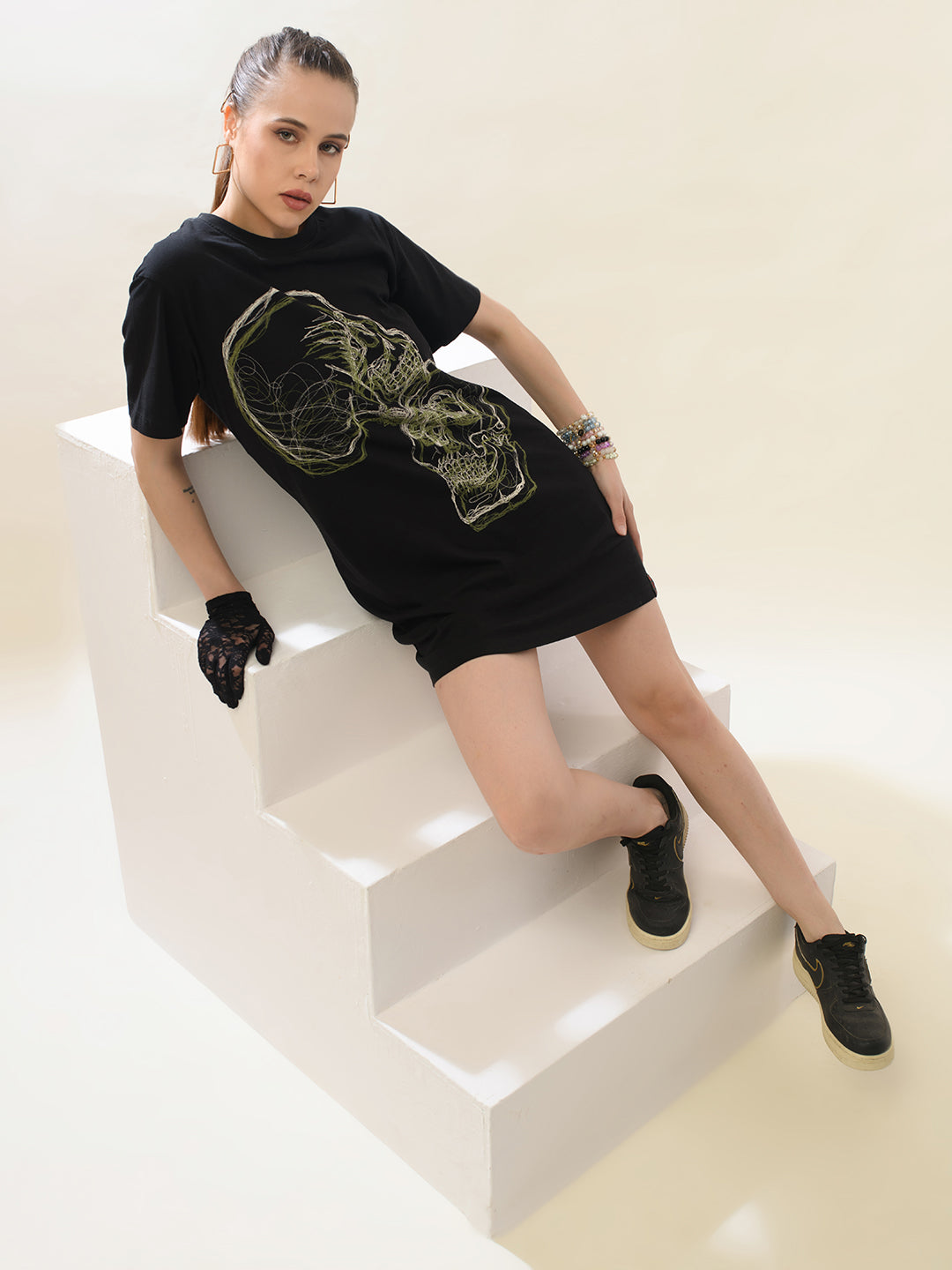 SKULL-EMBROIDERY Dress | PUNK Skull Collection – Halloween Edit