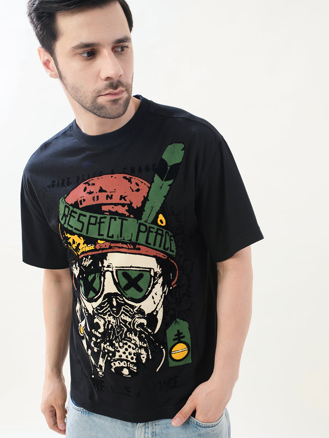 RESPECT-PEACE Oversized T-Shirt | PUNK Weed Collection – New In