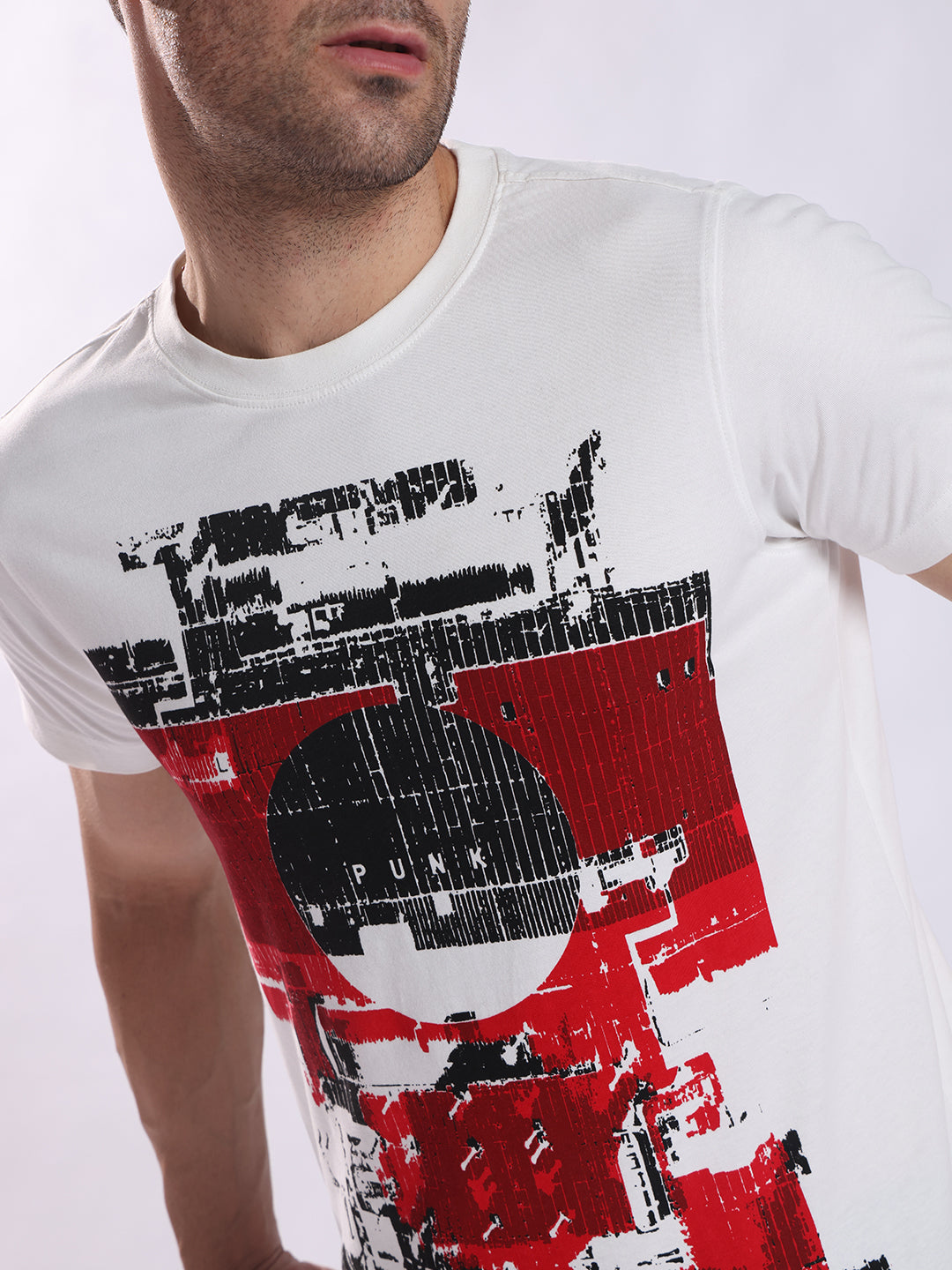 PUNK Industrial Graphic T-Shirt – White | Bold Streetwear