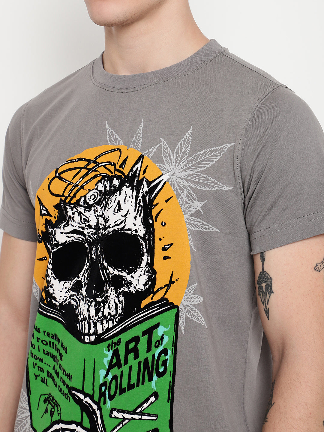 PUNK Grey ART-OF-ROLLING Short Sleeves Regular Fit Tshirt