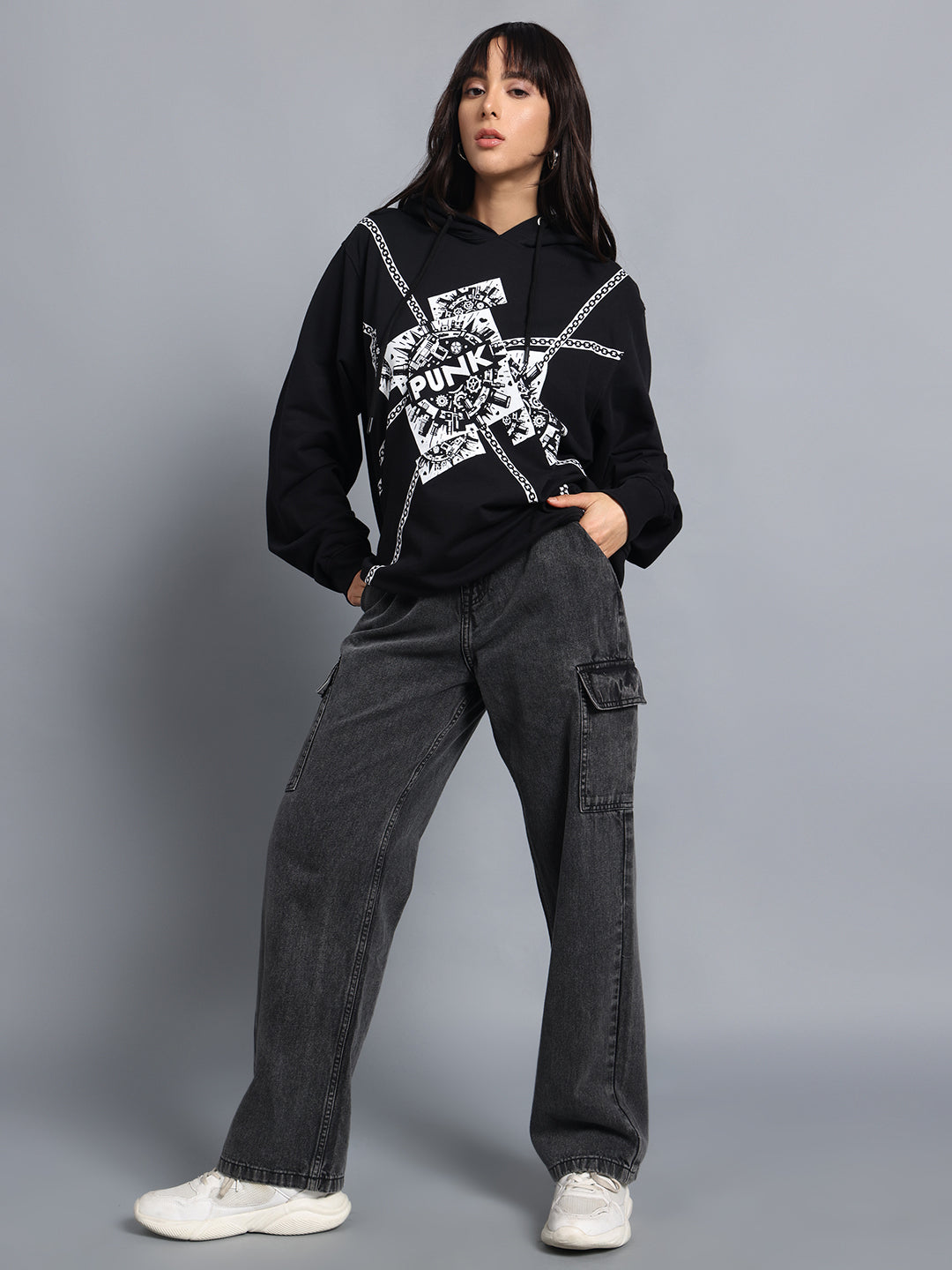 Chained PUNK Black Sweatshirt for Women | Buddy Set by PUNK