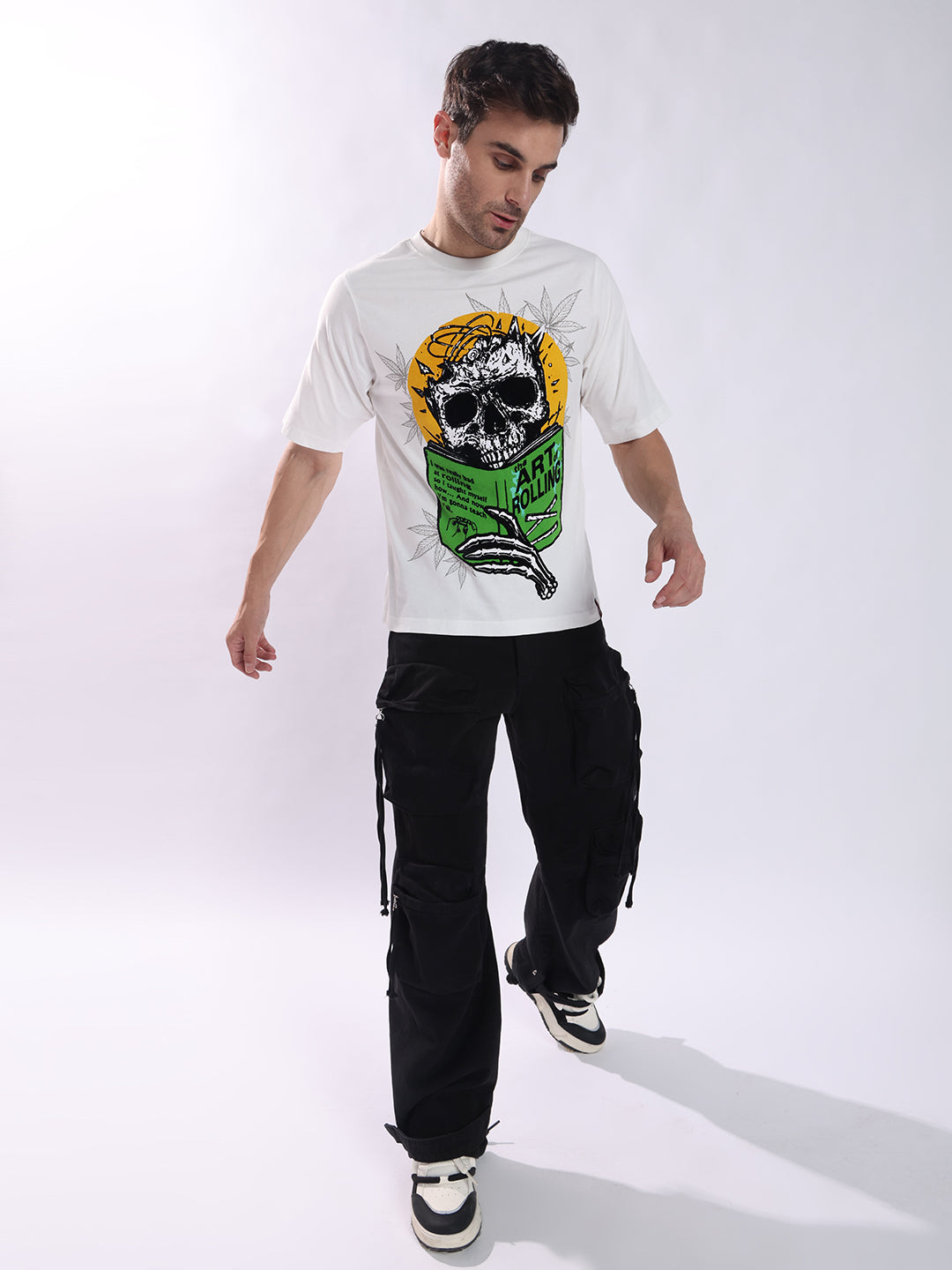 PUNK Art of Rolling Oversized T-Shirt - White | Streetwear Essential