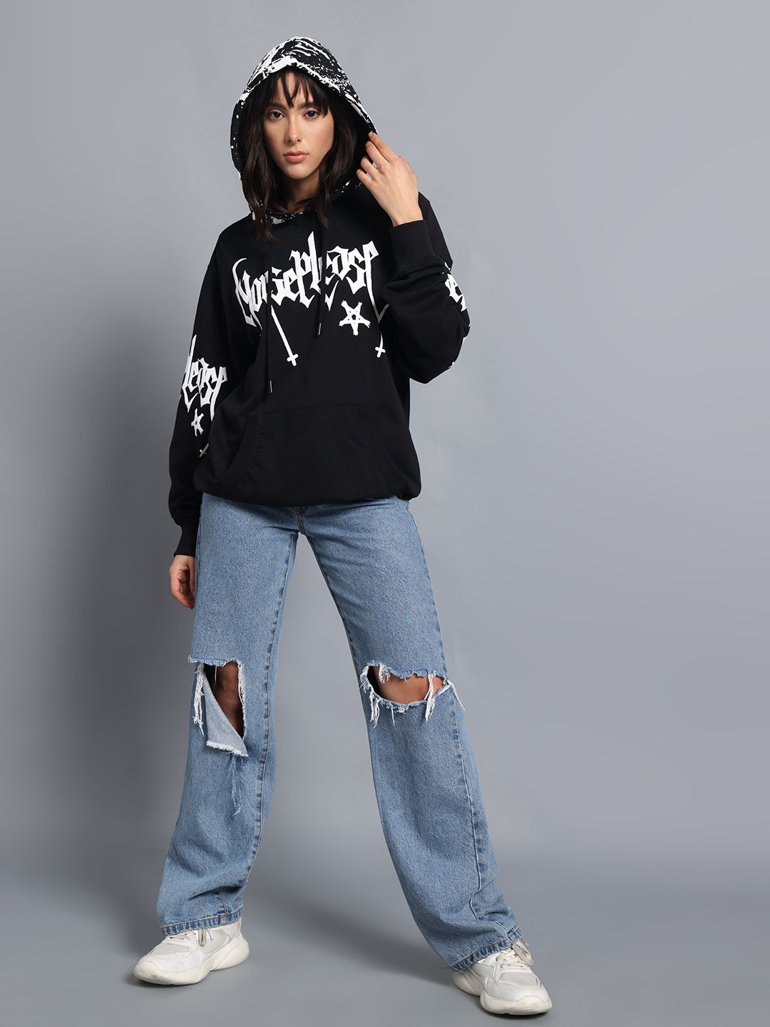 Punk NOISE-PLEASE Black Gothic Sweatshirt | BUDDY SET