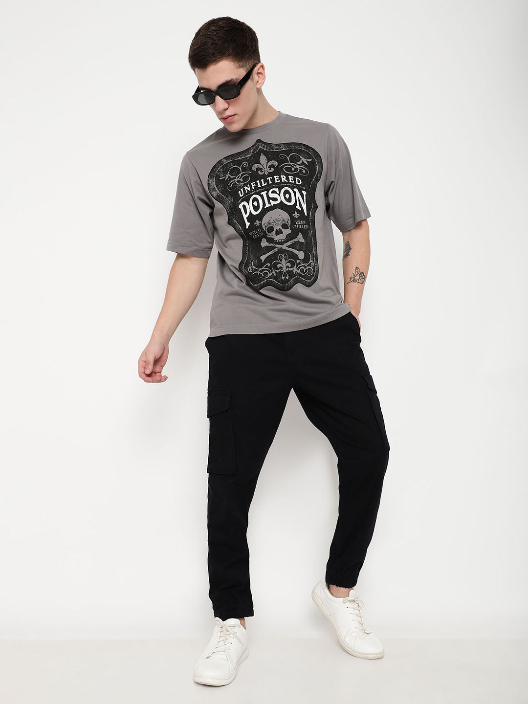 PUNK Grey POISON Oversized Tshirt