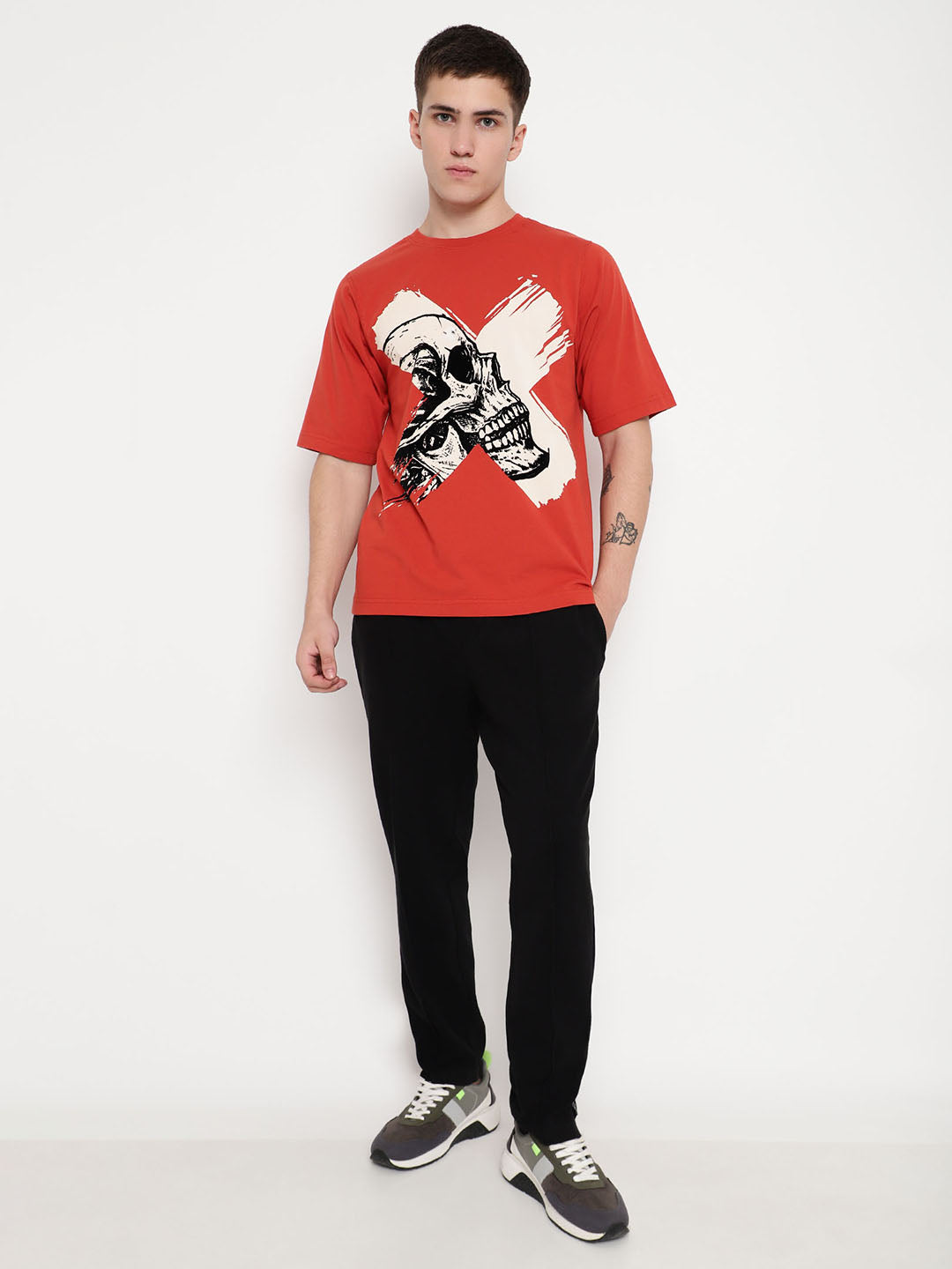 PUNK Rust CROSS-SKULL Oversized Tshirt