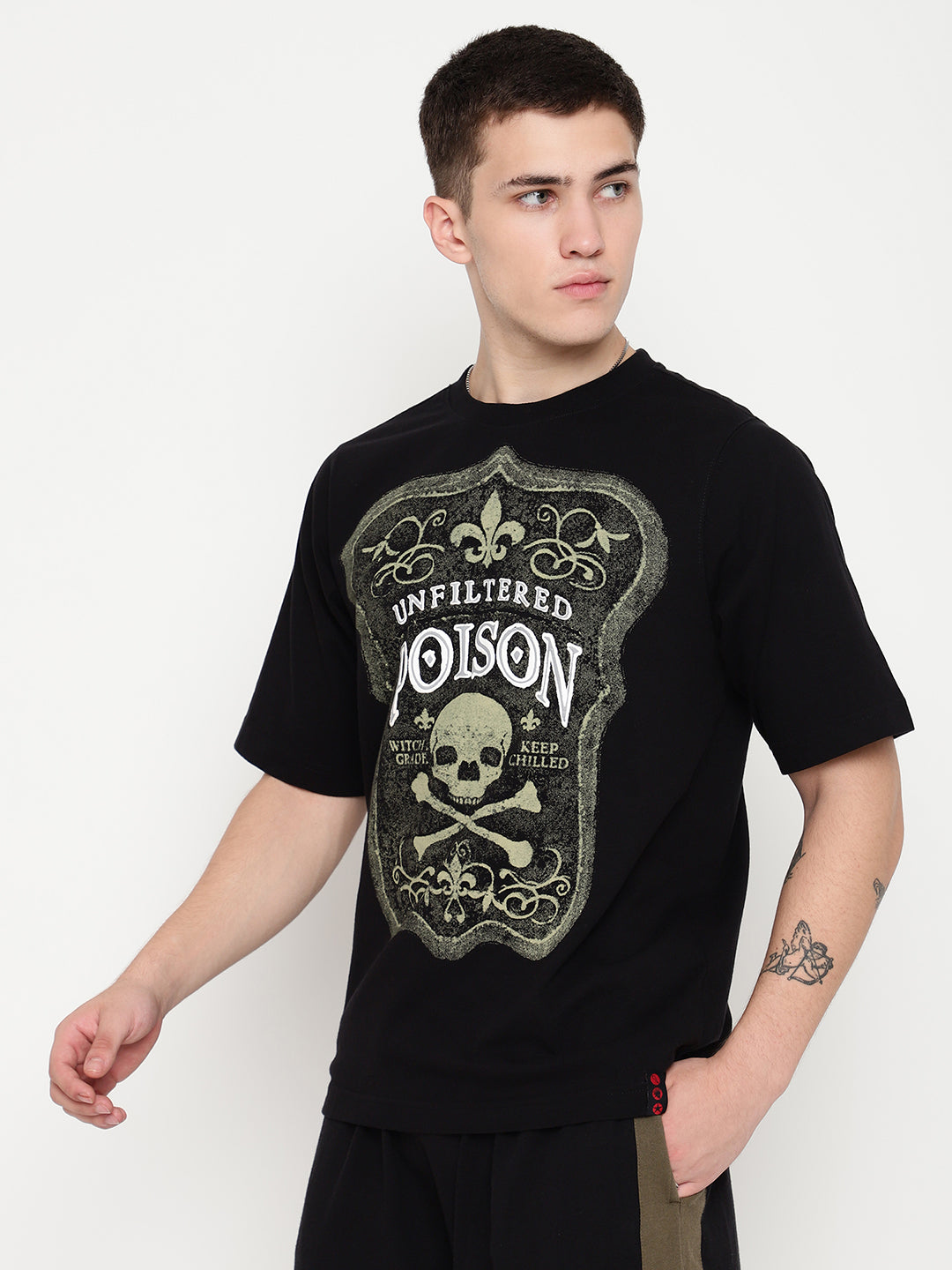 PUNK Black POISON Short Sleeves Oversized Tshirt