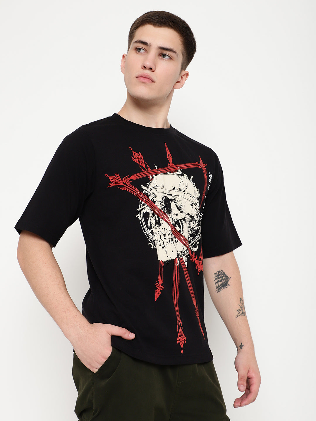 PUNK Black SINTRA-GOTHIC Short Sleeves Oversized Tshirt