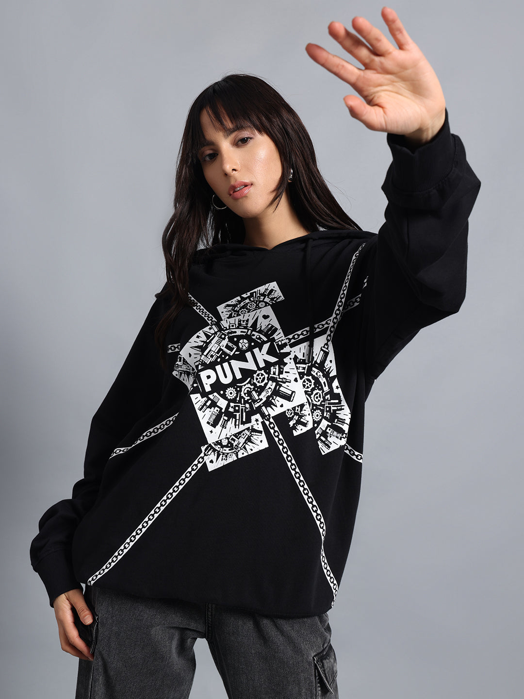 CHAINED-PUNK Black Gothic Sweatshirt | BUDDY SET