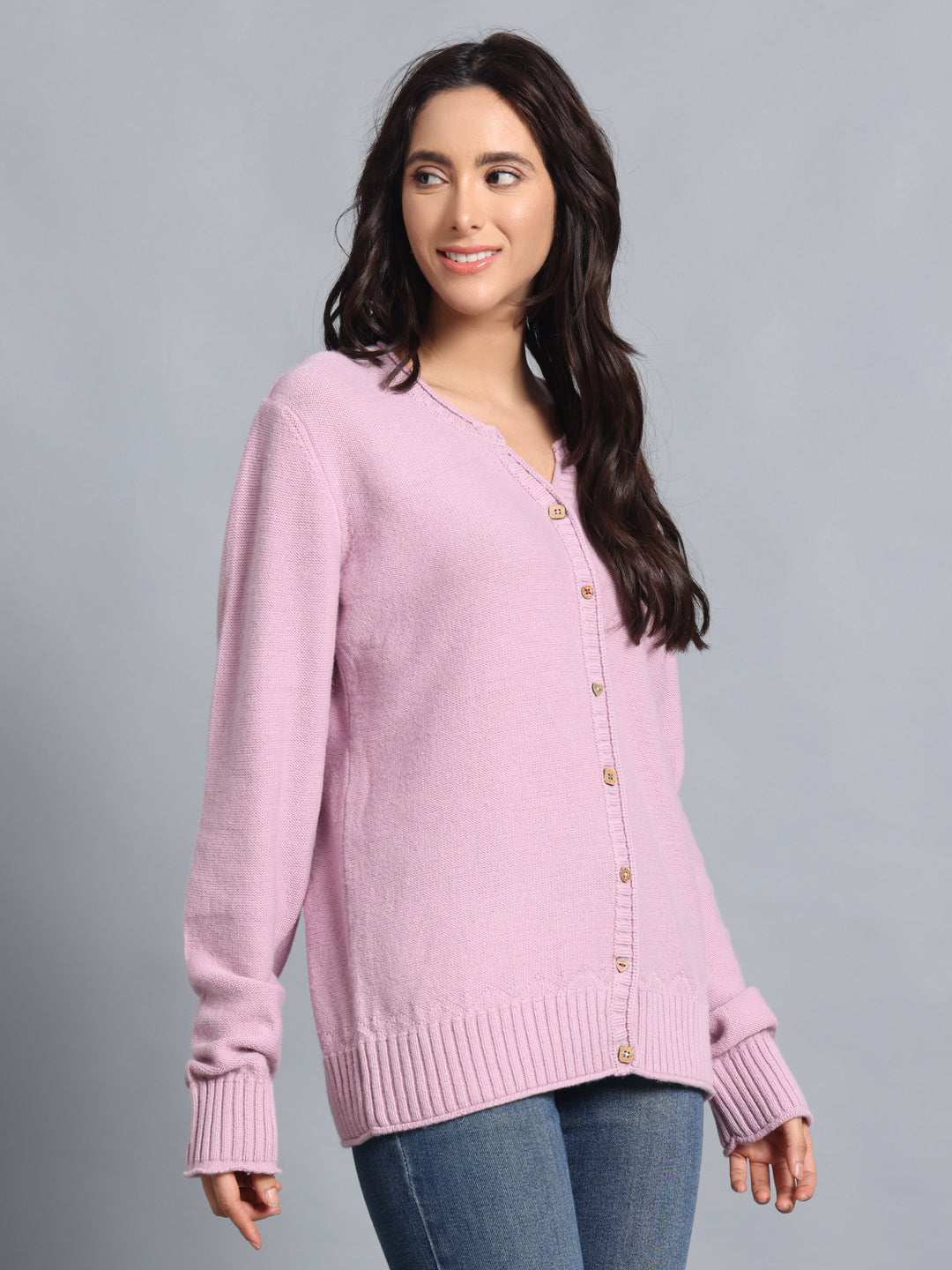 PUNK Pink Cardigan – Front-Open Winterwear