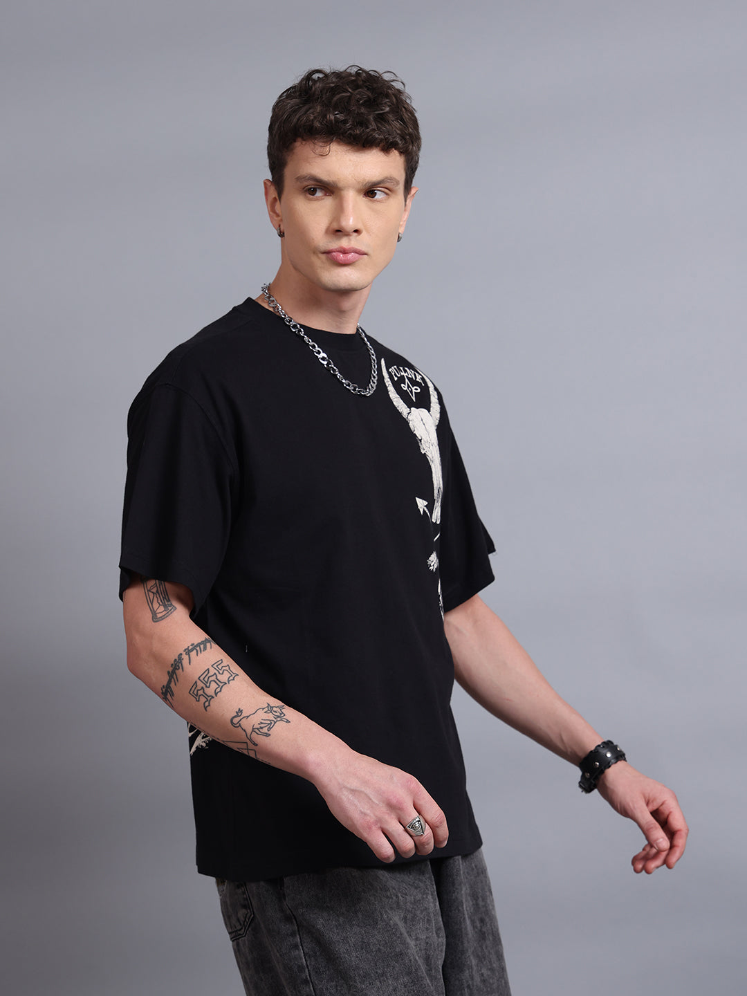 THE-PUREGOTH Oversized Black T-Shirt | Gothic Streetwear by PUNK | New In